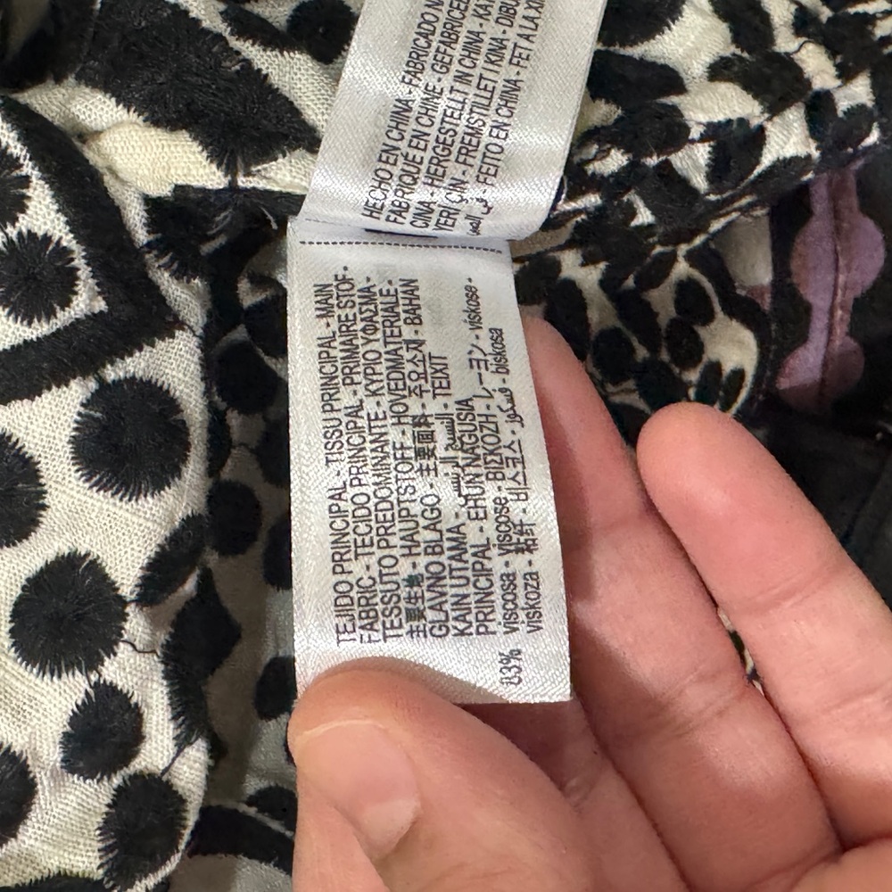 Zara Monochrome Geometric Embroidery Shirt - Picture 13 of 14